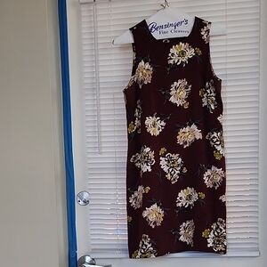 Floral Sleeveless Dress - Burgundy